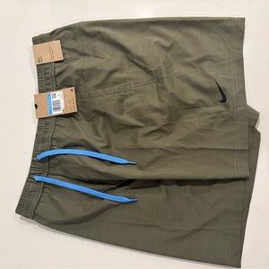 Nike Form Olive Shorts with Blue Accent